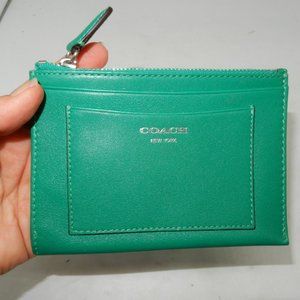 COACH mini ID wallet with key chain GREEN
